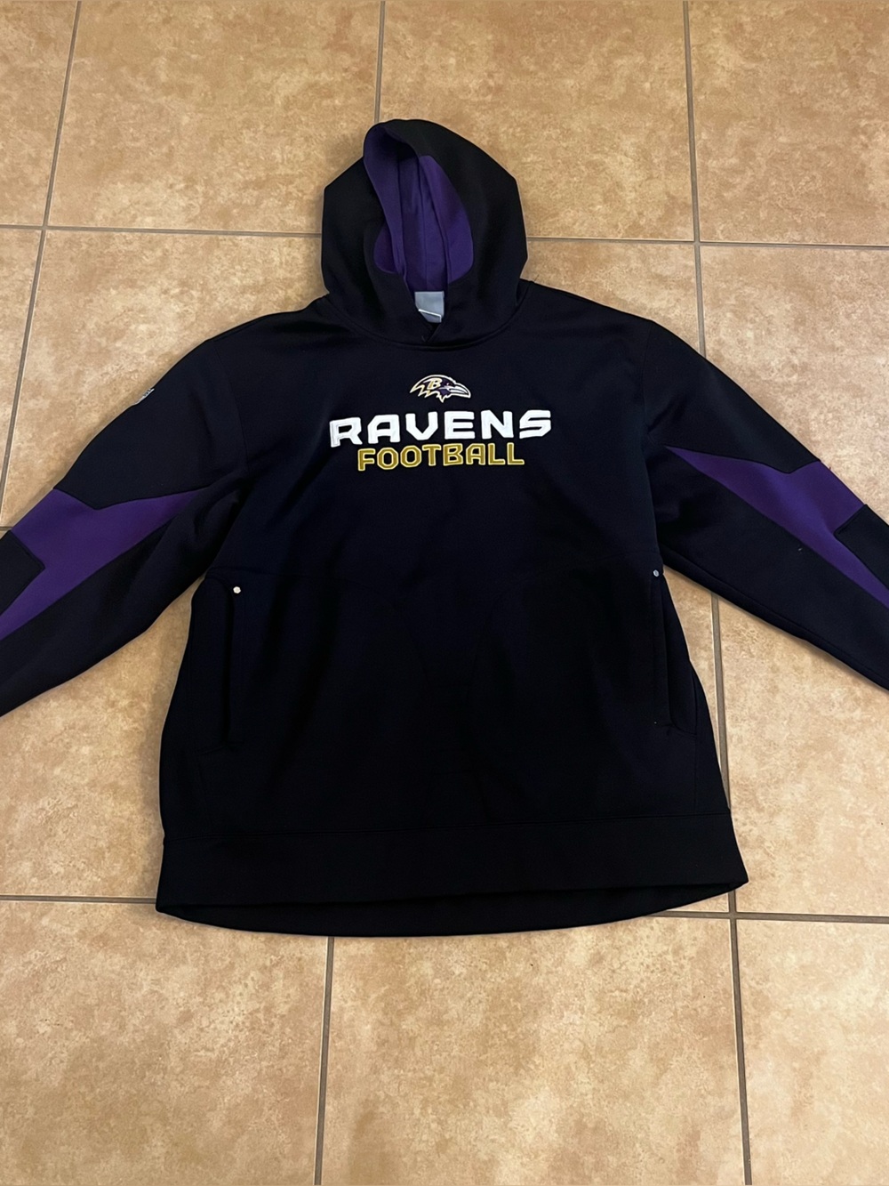 Baltimore Ravens Hoodie Mens 2XL NFL Football Reebok Authentic Sideline Fleece
